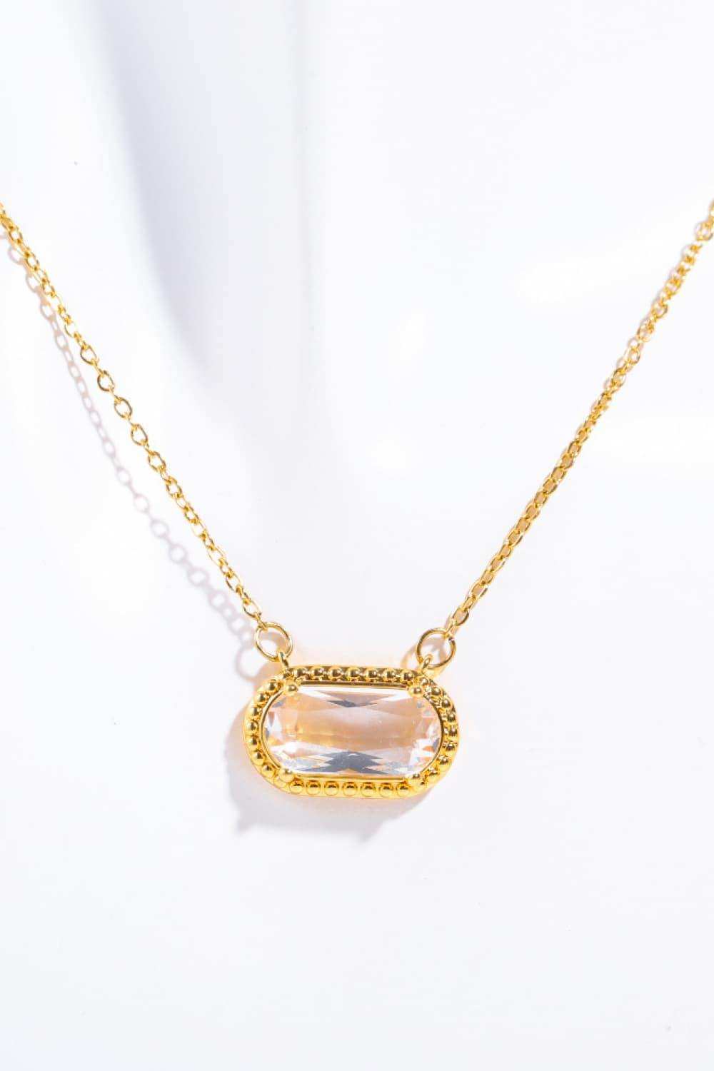 Copper 14K Gold Pleated Pendant Necklace - Trendsi - Flyclothing LLC