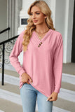 V-Neck Long Sleeve T-Shirt - Trendsi - Flyclothing LLC