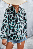 Printed Tie Neck Puff Sleeve Blouse - Trendsi - Flyclothing LLC