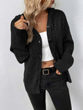 Button-Down Long Sleeve Hooded Sweater - Trendsi - Flyclothing LLC