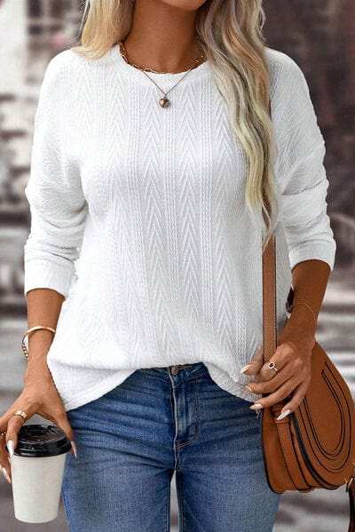 Round Neck Dropped Shoulder T-Shirt - Trendsi - Flyclothing LLC