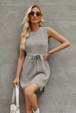 Tied Round Neck Sleeveless Sweater Dress - Trendsi - Flyclothing LLC