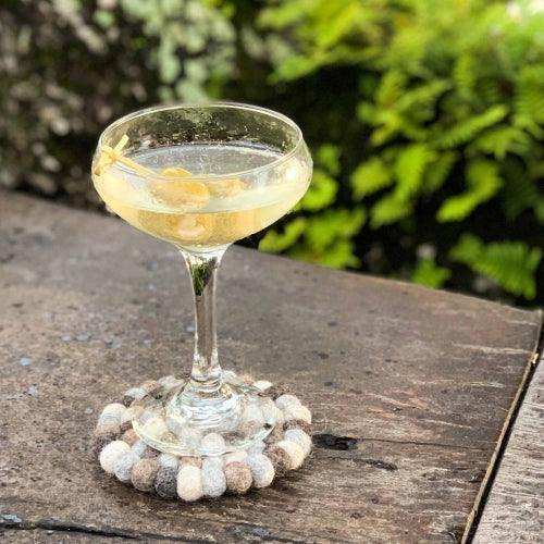 Hand Crafted Felt Ball Coasters from Nepal: 4-pack, Multicolor Greys - Global Groove (T) - Global Groove - Flyclothing LLC