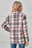 Collared Plaid Shacket - Trendsi - Flyclothing LLC