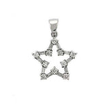 Alamode High-Polished 925 Sterling Silver Pendant with AAA Grade CZ in Clear - Alamode - Flyclothing LLC