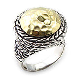 Alamode Reverse Two-Tone Brass Ring with No Stone - Alamode - Flyclothing LLC