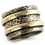 Alamode Matte Gold & Rhodium Brass Ring with No Stone - Alamode - Flyclothing LLC