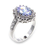Alamode Rhodium Brass Ring with AAA Grade CZ in Light Amethyst - Alamode - Flyclothing LLC