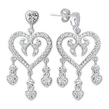 Alamode High-Polished 925 Sterling Silver Earrings with AAA Grade CZ in Clear - Alamode - Flyclothing LLC