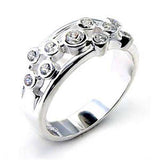 Alamode High-Polished 925 Sterling Silver Ring with AAA Grade CZ in Clear - Alamode - Flyclothing LLC
