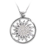 Alamode High-Polished 925 Sterling Silver Chain Pendant with AAA Grade CZ in Clear - Alamode - Flyclothing LLC