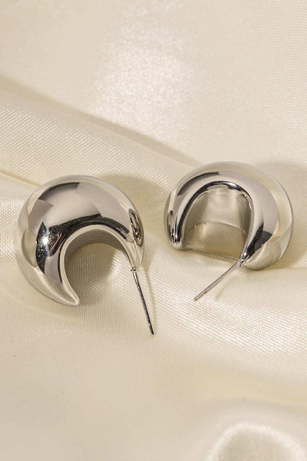 Stainless Steel C-Hoop Earrings - Trendsi - Flyclothing LLC