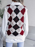 Plaid V-Neck Sweater Vest - Trendsi - Flyclothing LLC