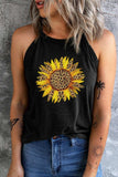 Sunflower Graphic Round Neck Tank - Trendsi - Flyclothing LLC