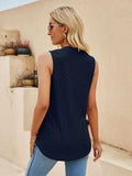 Eyelet Notched Tank - Trendsi - Flyclothing LLC