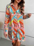 Long Sleeve Collared Shirt Dress - Trendsi - Flyclothing LLC