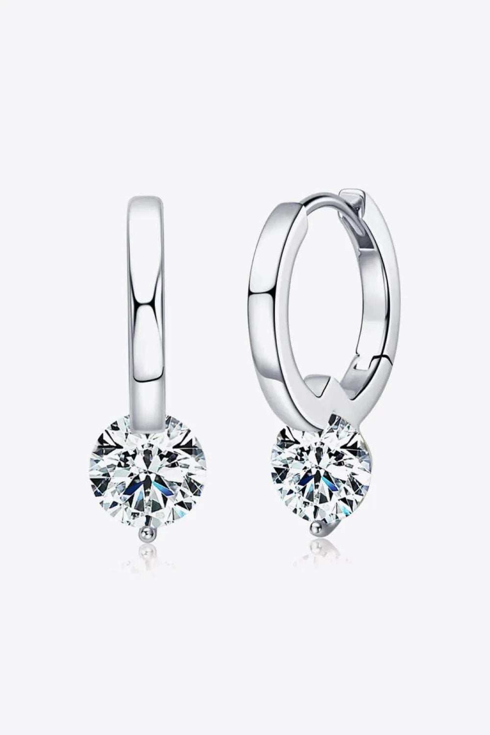 2 Carat Moissanite 925 Sterling Silver Drop Earrings - Trendsi - Flyclothing LLC