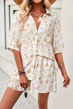 Printed Button Up Shirt and Shorts Set - Trendsi - Flyclothing LLC