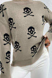 Graphic Mock Neck Dropped Shoulder Sweater - Trendsi - Flyclothing LLC