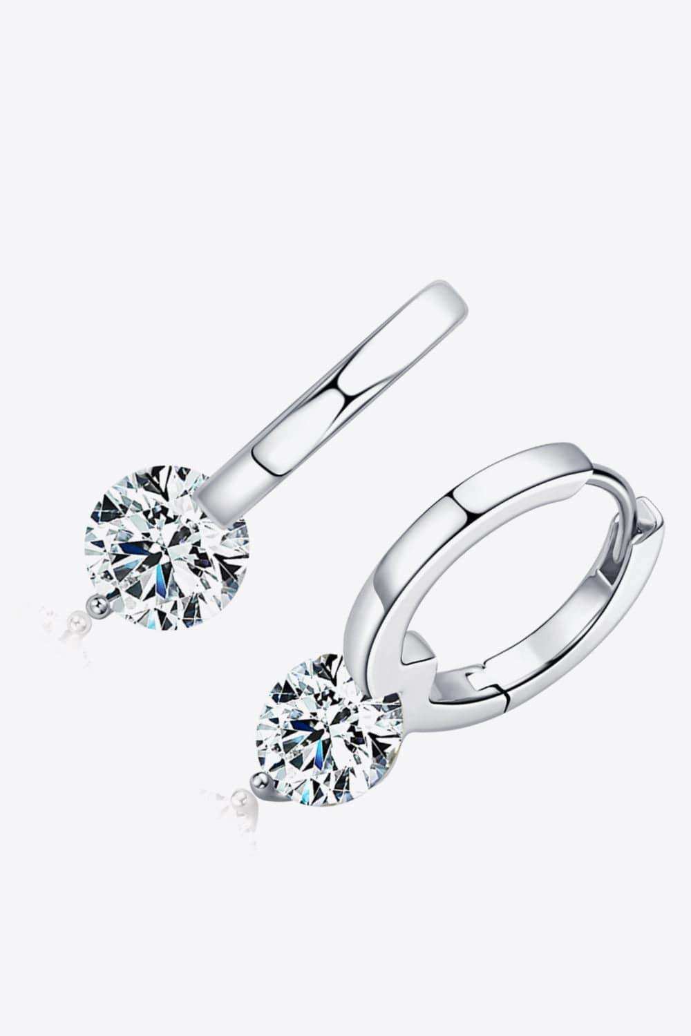 2 Carat Moissanite 925 Sterling Silver Drop Earrings - Trendsi - Flyclothing LLC