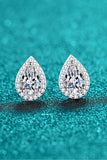 Moissanite Teardrop Stud Earrings - Trendsi - Flyclothing LLC