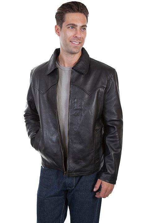 Scully BLACK /SOFT TOUCH LAMB WESTERN YOKE/CONCEALED JACKET - Scully Leather - Flyclothing LLC