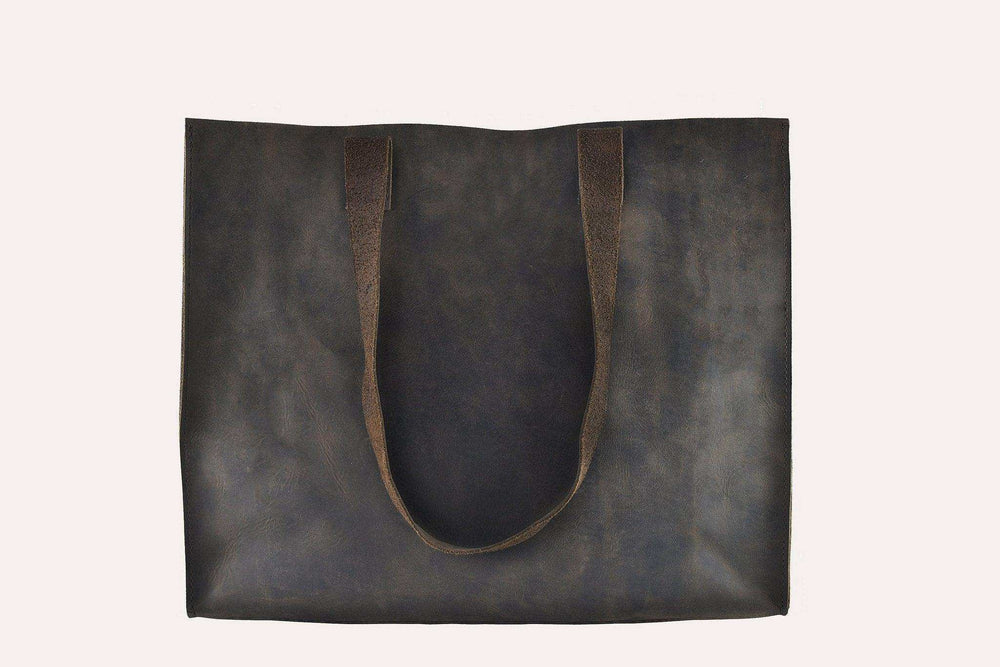 Kiko Leather Raw Edge Tote - Kiko - Flyclothing LLC