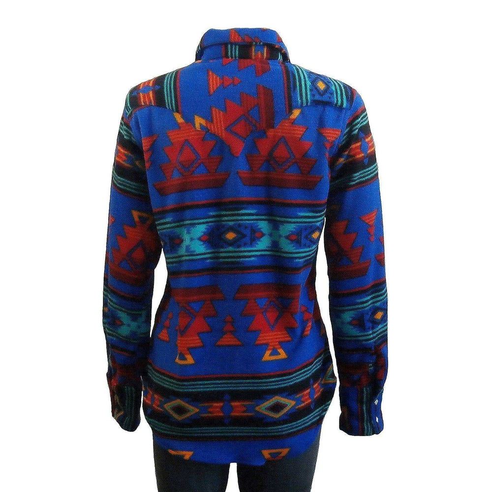 Rockmount Clothing Women's Native Pattern Fleece Western Shirt in Blue & Red - Rockmount Clothing - Flyclothing LLC