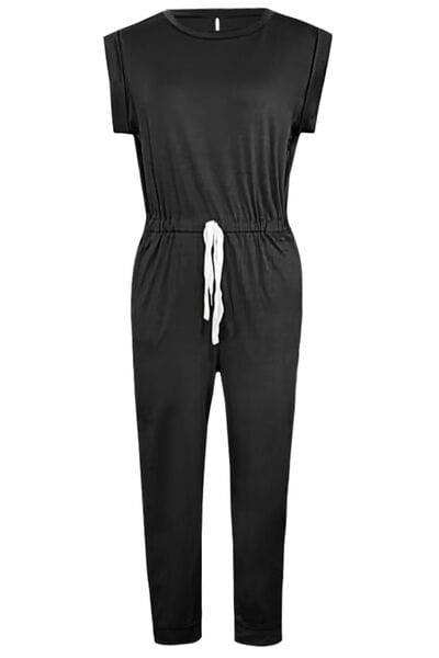 Drawstring Round Neck Sleeveless Jumpsuit - Trendsi - Flyclothing LLC