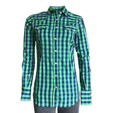 Rockmount Ranch Wear Womens Blue & Green Check Western Shirt - Rockmount Clothing - Flyclothing LLC