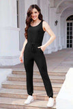 Drawstring Round Neck Sleeveless Jumpsuit - Trendsi - Flyclothing LLC