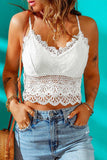 V-Neck Lace Cropped Cami - Trendsi - Flyclothing LLC