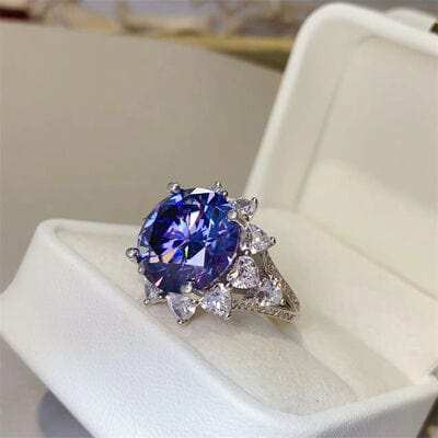 10 Carat Moissanite 925 Sterling Silver Ring - Trendsi - Flyclothing LLC
