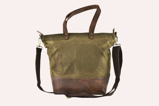 Kiko Leather Boyfriend Tote Canvas - Kiko - Flyclothing LLC