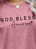 GOD BLESS AMERICA Graphic Short Sleeve Tee - Trendsi - Flyclothing LLC
