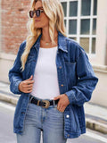 Button Up Denim Jacket with Pockets - Trendsi - Flyclothing LLC