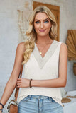 Lace Detail V-Neck Tank - Trendsi - Flyclothing LLC