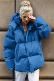 Pocketed Zip Up Hooded Puffer Jacket - Trendsi - Flyclothing LLC