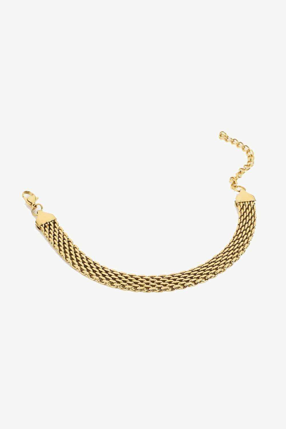 18K Gold-Plated Wide Chain Bracelet - Trendsi - Flyclothing LLC