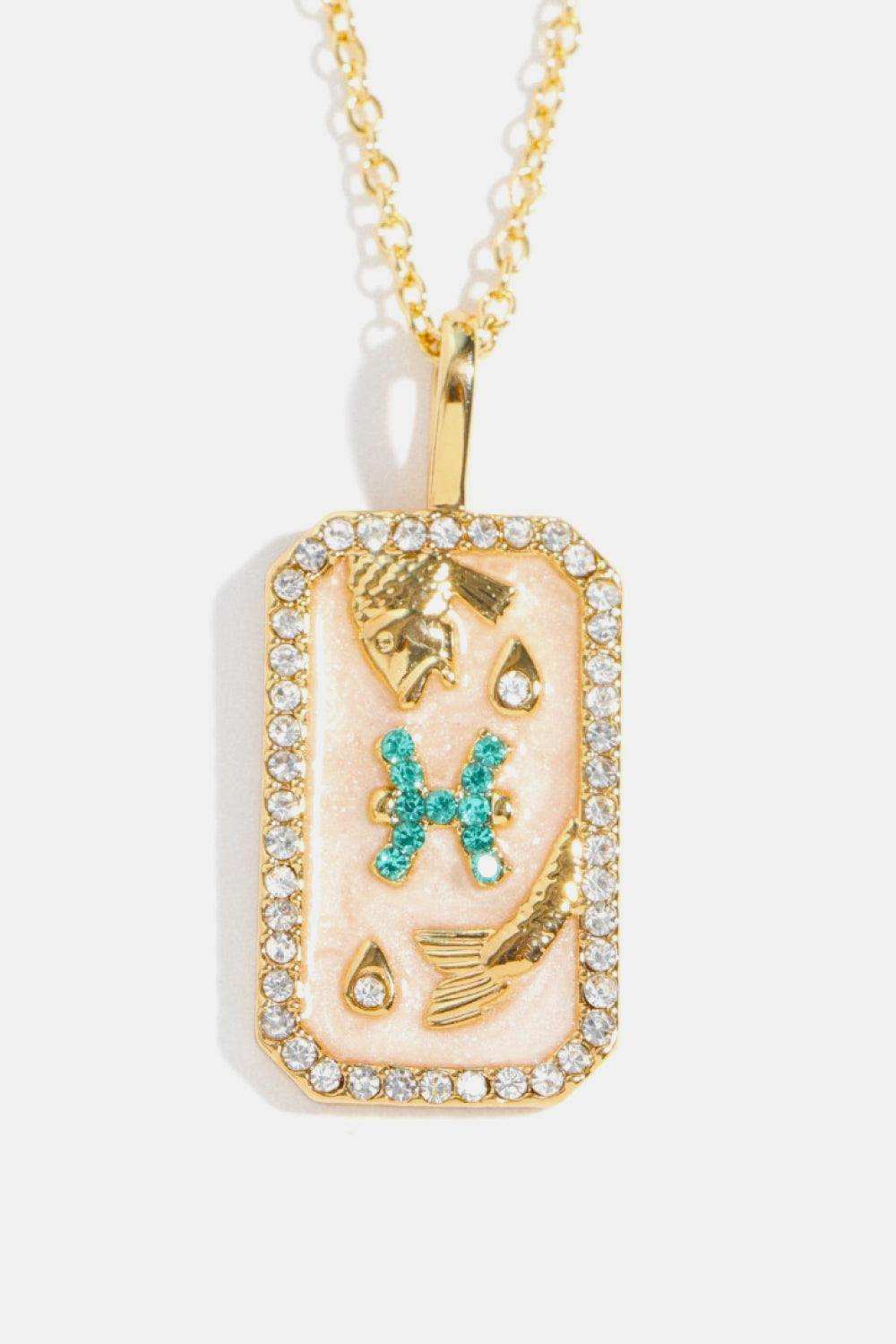Rhinestone Constellation Pendant Copper Necklace - Trendsi - Flyclothing LLC