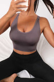 Scoop Neck Long Active Bra - Trendsi - Flyclothing LLC