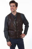 Scully DK BROWN RUGGED LAMB RUGGED MEN'S VEST - Scully Leather - Flyclothing LLC