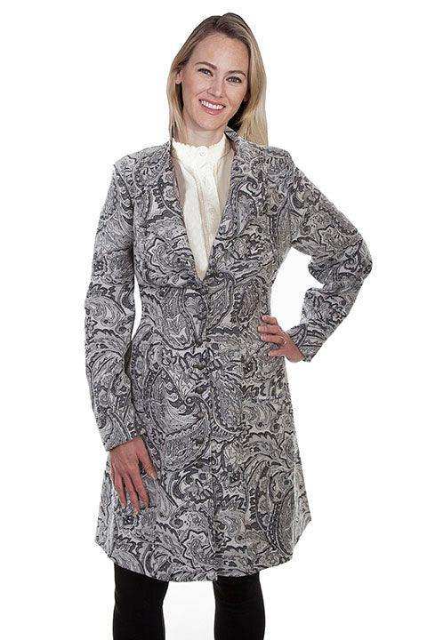 Scully BLACK-WHITE CHENILLE FROCK COAT - Scully Leather - Flyclothing LLC