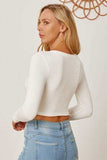 Round Neck Long Sleeve Cropped T-Shirt - Trendsi - Flyclothing LLC
