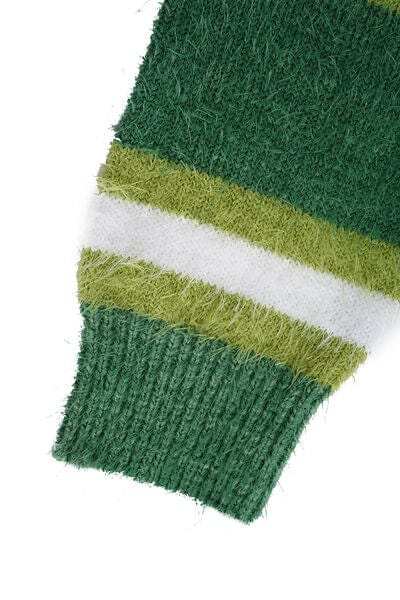 Striped Button Up Dropped Shoulder Cardigan - Trendsi - Flyclothing LLC