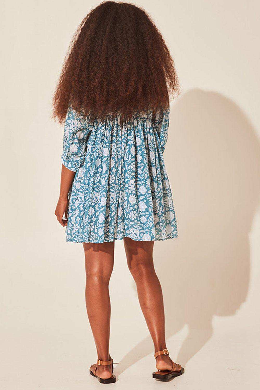 Floral Tie Neck Lantern Sleeve Dress - Trendsi - Flyclothing LLC