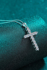 Moissanite Cross Pendant Chain Necklace - Flyclothing LLC