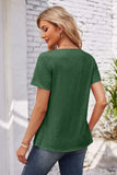 Decorative Button Scoop Neck T-Shirt - Trendsi - Flyclothing LLC