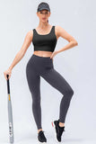 Wide Waistband Slim Fit Active Leggings - Trendsi - Flyclothing LLC