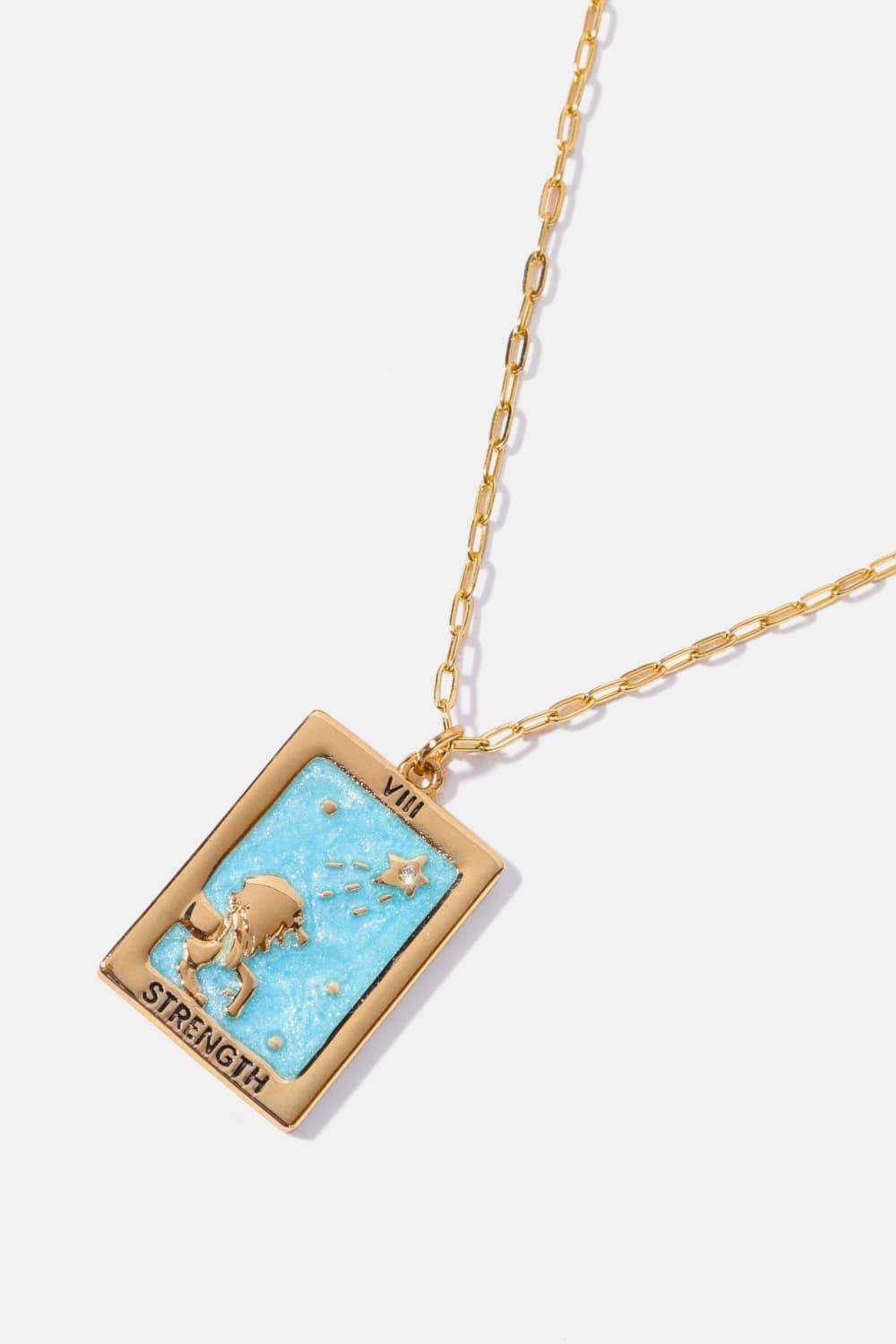 Tarot Card Pendant Copper Necklace - Trendsi - Flyclothing LLC